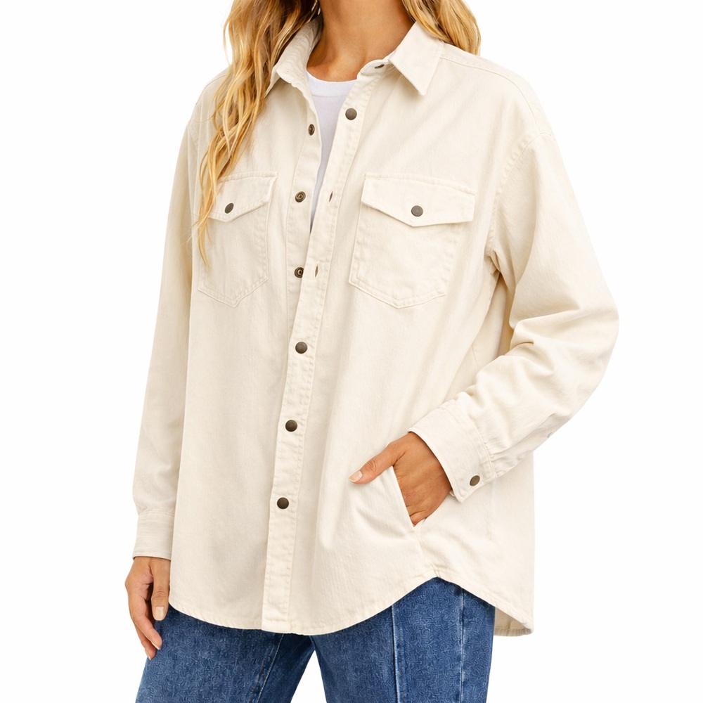 MUSTARD SEED LIGHTWEIGHT CORDUROY COTTON BUTTON DOWN SHIRT CREAM SIZE SMALL NWT